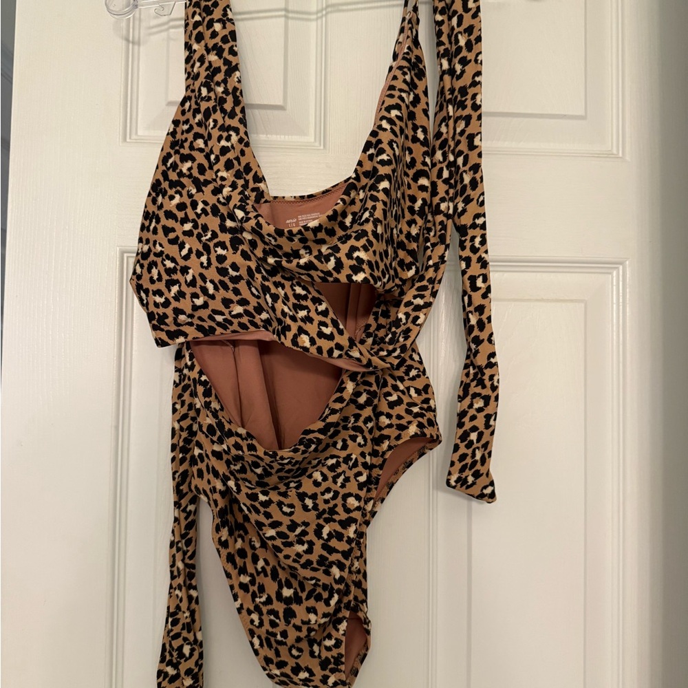 Aerie Leopard Print One Piece Swimsuit